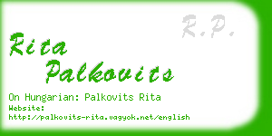 rita palkovits business card